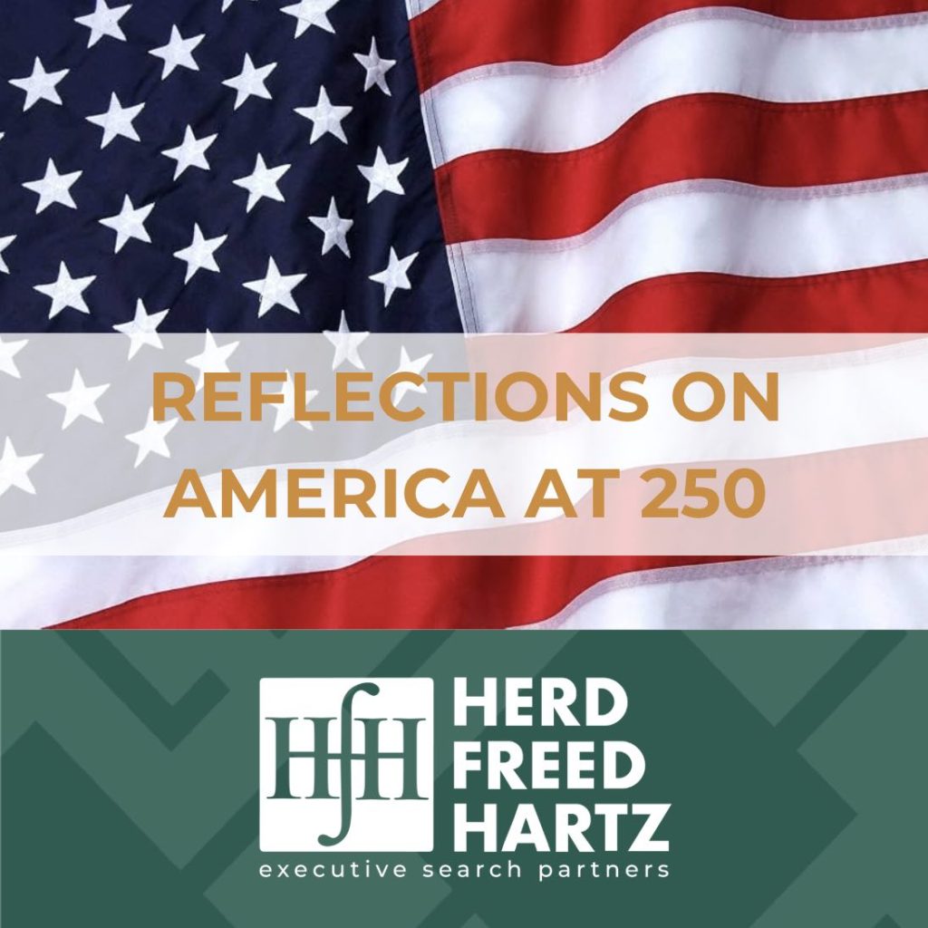 American flag with event title overlay